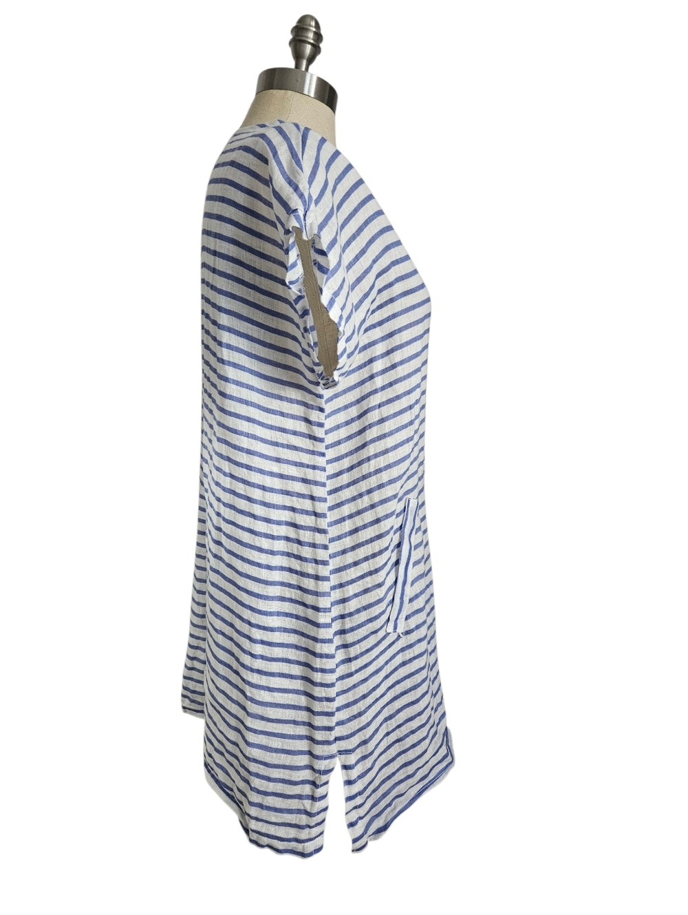 ALESSIA PACINI Italian Made Blue & White Linen Coverup / Dress | SZ S - Picture 2 of 11